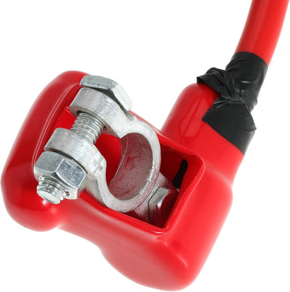 4 AWG Battery Cable 4 Gauge Battery Power Inverter Cables with 3/8'' Terminal Lugs and Top Post Battery Terminal Connector Clamp for Boat Marine RV Car Golf Cart Motorcycle Solar System (2FT)