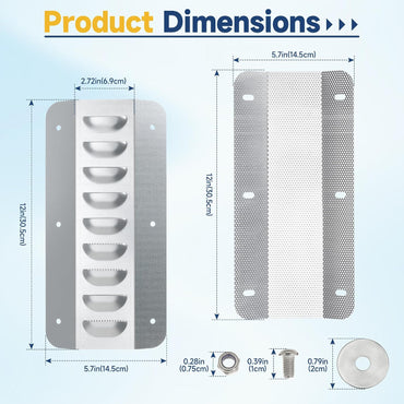 4 Set Shipping Container Vent, Container Air Vents Kit Cross Flow Ventilation Galvanized Steel Transportation Vent for Storage Containers Preventing Excessive Heat, Humidity and Condensation