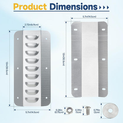 4 Set Shipping Container Vent, Container Air Vents Kit Cross Flow Ventilation Galvanized Steel Transportation Vent for Storage Containers Preventing Excessive Heat, Humidity and Condensation