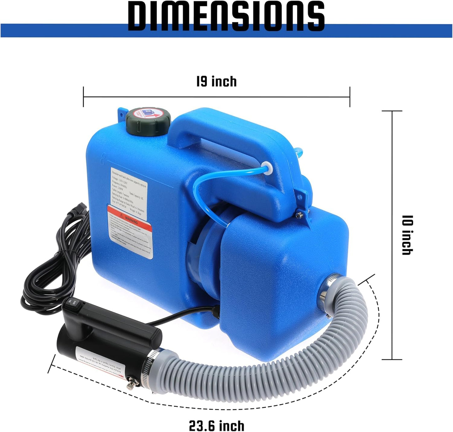 8L (2 Gallon) Electric ULV Fogger Machine, Portable Fogger Sprayer Machine Electric Atomizer Ultra Low Volume Sprayer for Home Indoor and Outdoor Cleaning Spraying Use,2 Pack