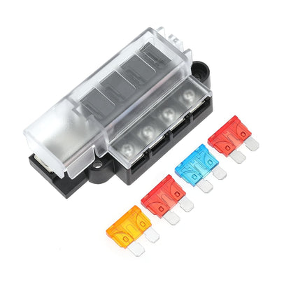 4 Circuit Fuse Block for ST Blade #5045 with Cover for Marine