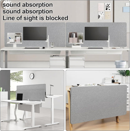 Desk Privacy Panel Table Privacy Panel Acoustic Partition Noise Visual Isolate Table Divider with Clamp (24" x 60")