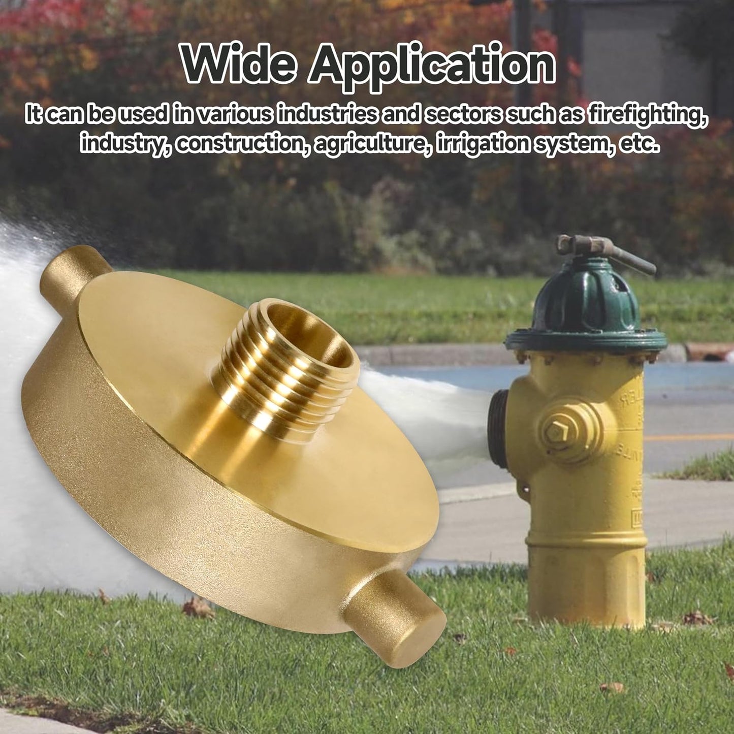 2-1/2" NH NST Female x 2" NPT Male Fire Adapter, Brass Fire Equipment for Hose or Hydrant with Pin Lugs, 2 PCS