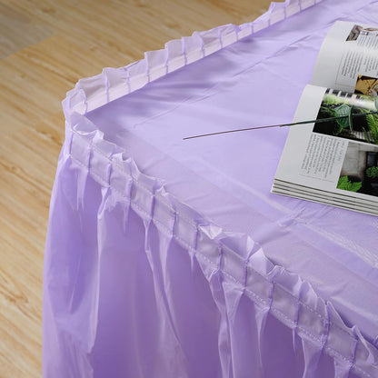 5 Pack Plastic Table Skirts for Rectangle Tables with 5 Pack Table Cloths, Blue Tableskirts and 54" x 108" Tablecloths, Disposable Tablecloth Skirt Covers for Party Birthday Baby Shower