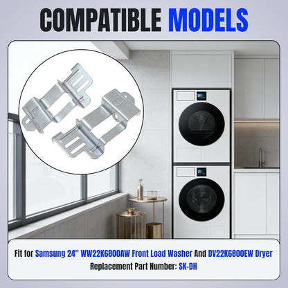 Stacking Kit Replaces SK-DH for Sam-Sung 24 Inch Wide Front Load Washer and Dryer Combo, Stack Bracket Sets for Stackable Laundry Machine, 2 Set