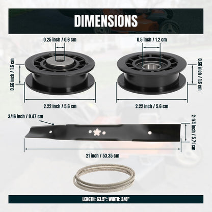 LC221A LC221AH Pulley Belt Rebuild kit Replace 587973001 580364609 587969201 with 586859604 Blade for Husqvarna 22" AWD Lawn Mowers