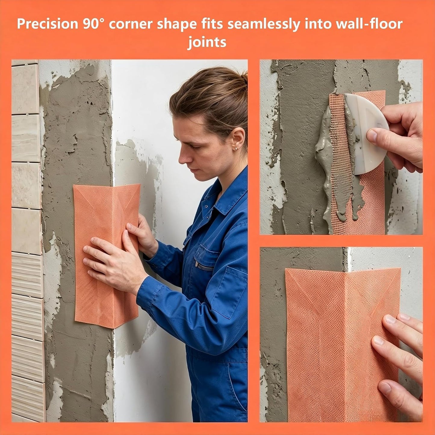 Waterproof Membrane for Shower 3.8 ft x 29 ft / 108 Square Feet Waterproofing Shower Membrane 19.7mil Thickness Waterproof for Sauna Bathroom Walls Tile Underlayment (4Pc-Outside Corner)