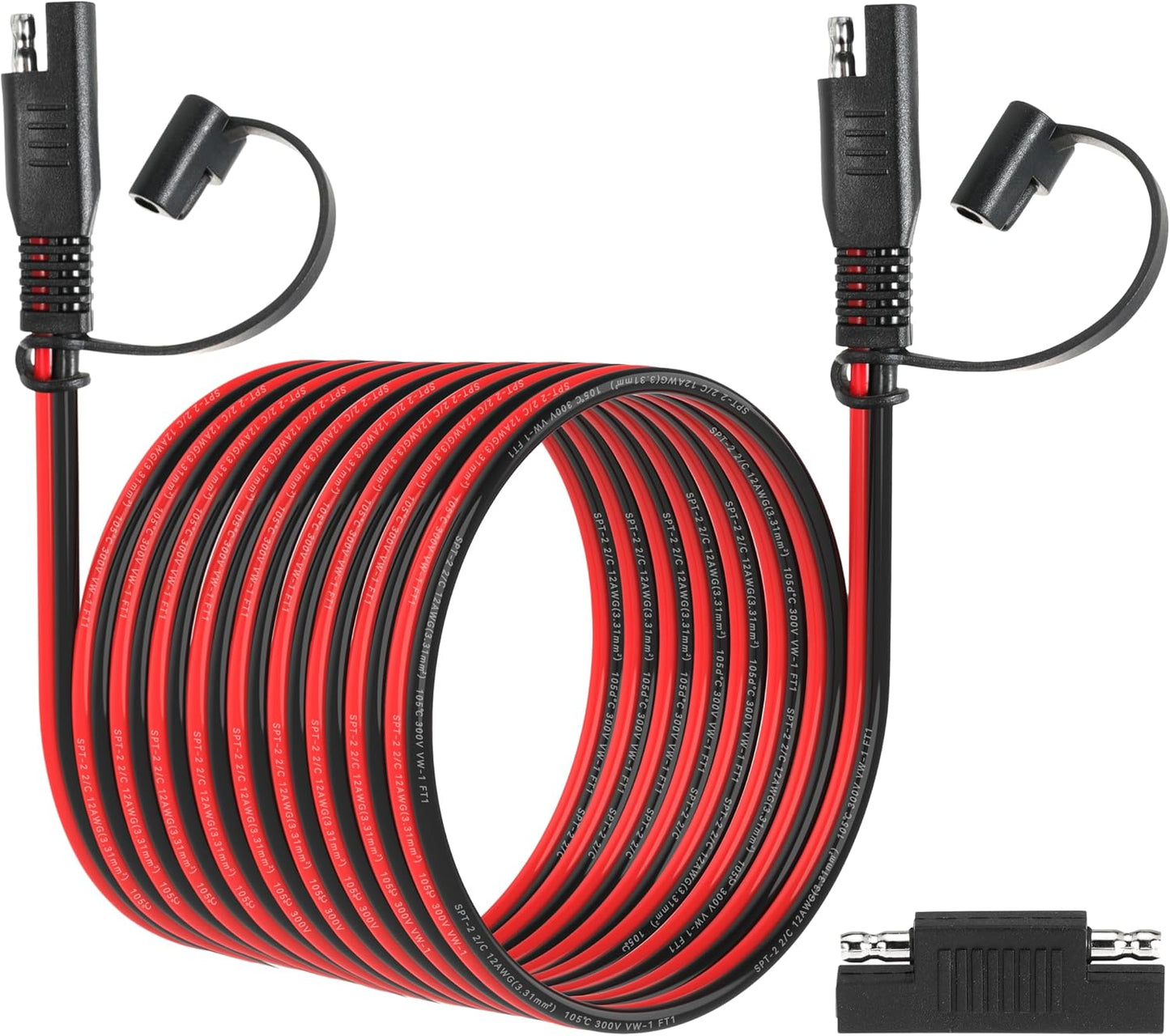 15FT 12AWG SAE Extension Cable, 12 AWG SAE Quick Disconnect Wire Harness 12 Gauge with Polarity Reverse Adapter for Solar Panel RV Battery Automotive and Marine Applications (12AWG 15FT)