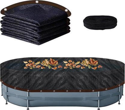 Pool Leaf Net Cover 24 ft Round, Fine Mesh Leaf Net for Above Ground Pool, Winter Pool Cover 24 ft Round Above Ground with 96FT Rope,Cover Size: 27-Feet Dia