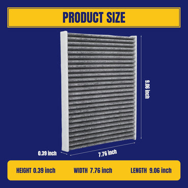 CF12450 Cabin Air Filter for Jeep Wrangler L4 2.0L V6 3.6L 18-24 for Wrangler V8 6.4L 21-24 for Gladiator V6 3.6L 20-24 Cabin Filter Replacement with Activated Carbon Replace 68565698AA, 2 Pack