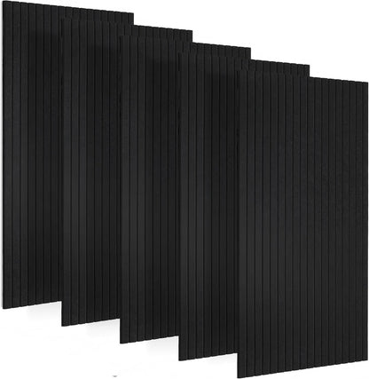 5 Pack Large Acoustic Panels for Wall Decor Sound Proof 47.2 x 23.6 x 0.4 Inch Sound Dampening Panels Wood Veneer Sound Absorbing Wall Panel for Bedroom Home Studio Office (Dark Walnut)