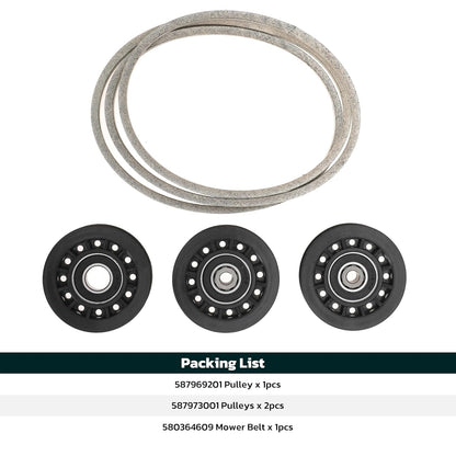 Idler Pulley Belt Repair Kit Replaces 587973001 587969201 580364609, fits for Husqvarna LC221A LC221AH Walk-Behind Lawn Mowers, for Husqvarna 22" AWD HU675AWD HU725AWD Mowers
