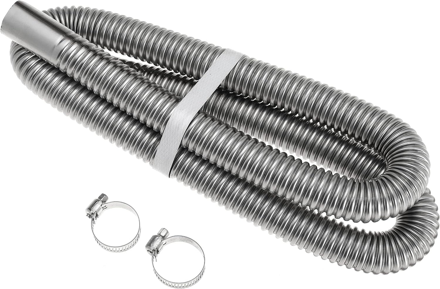 120cm 24mm Exhaust Pipe for Diesel Heater, 1 Inch ID Generator Exhaust Extension with Clamps for Parking Air Heaters (Single Wall)