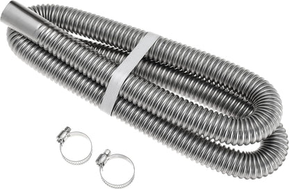 120cm 24mm Exhaust Pipe for Diesel Heater, 1 Inch ID Generator Exhaust Extension with Clamps for Parking Air Heaters (Single Wall)