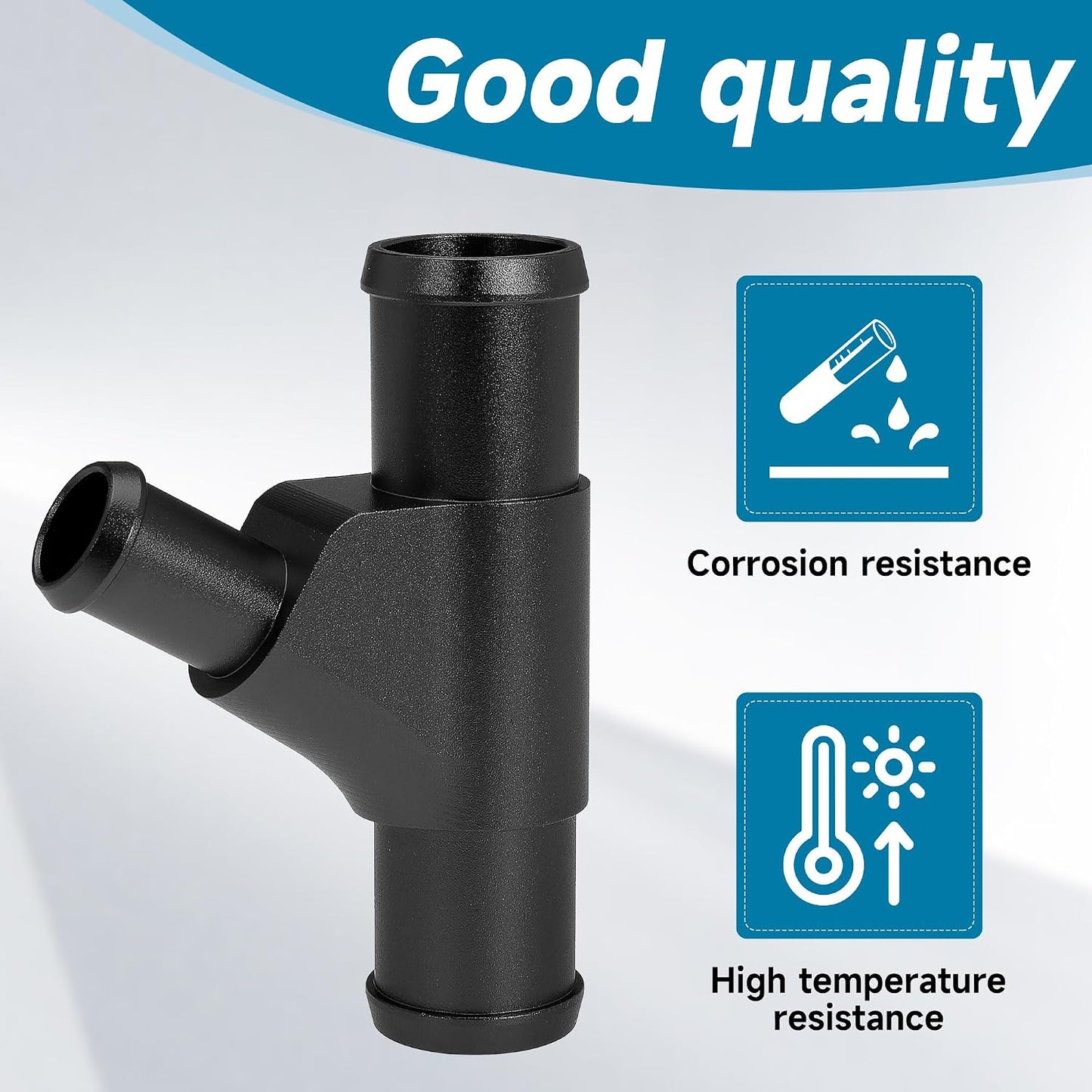 Radiator Coolant Y Tube Connector Pipe for Super Duty F250 F350, Black | For F450 F550 6.0L 2003-2007, For E350 E450 6.0L 2003-2010, For Excursion 6.0L 2003-2005