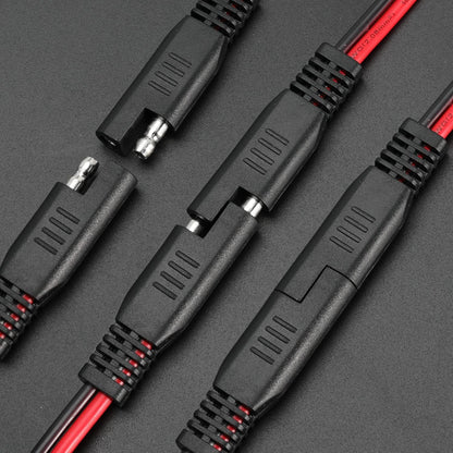 12 AWG SAE to SAE Extension Cable 12 Gauge 2-Pin SAE Connector Extension Cord with Dual Head Plug for Solar Panel Automotive Car Motorcycle 12in