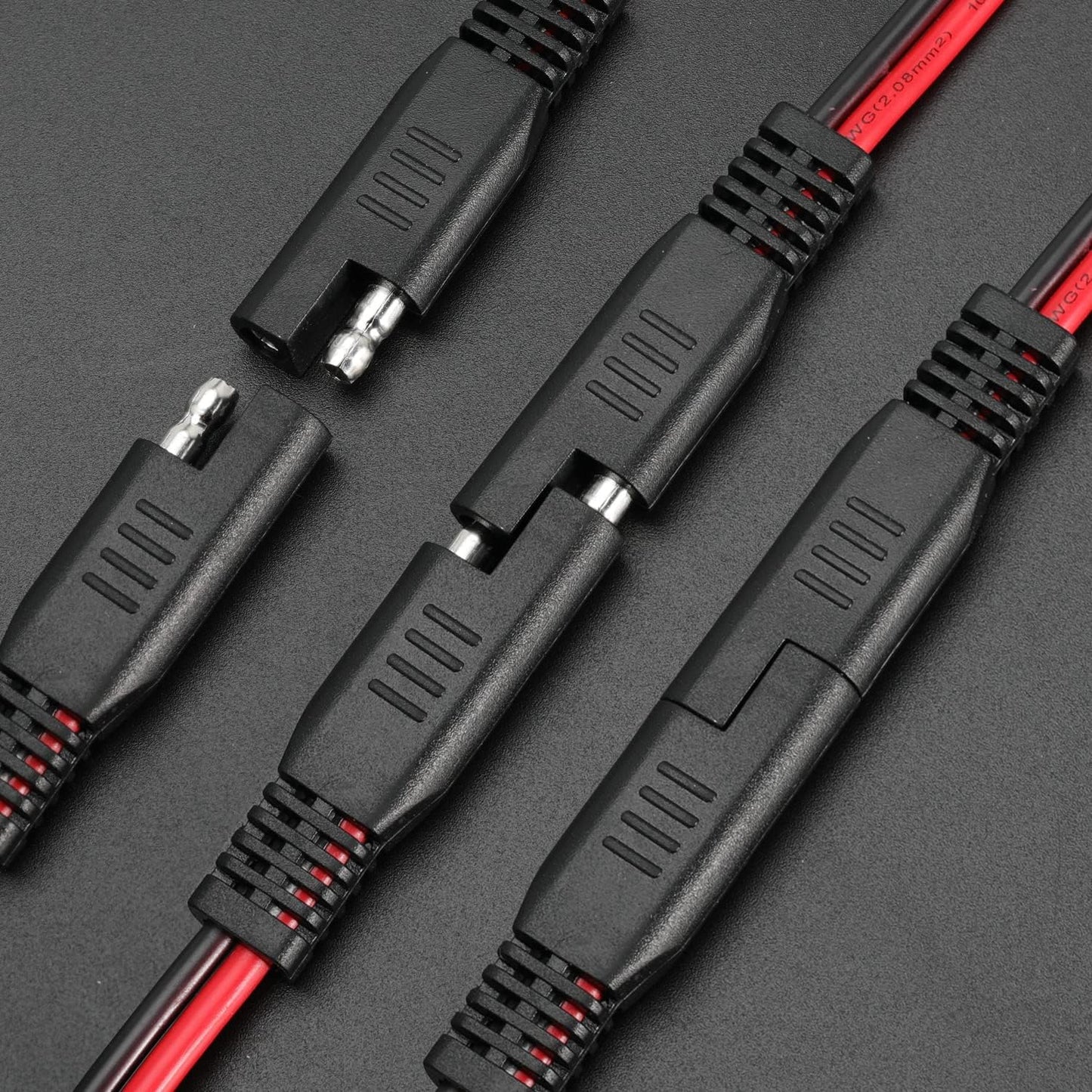 14 AWG SAE to SAE Extension Cable 14 Gauge 2-Pin SAE Connector Extension Cord with Dual Head Plug for Solar Panel Automotive Car Motorcycle 10in