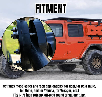 Heavy-Duty Mount Backing Plate Kit for Off-Road Ladder Roof Cargo Rack with Bushings