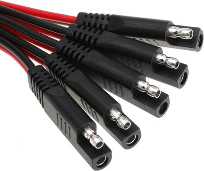 14 AWG SAE to SAE Extension Cable 14 Gauge 2-Pin SAE Connector Extension Cord with Dual Head Plug for Solar Panel Automotive Car Motorcycle 10in