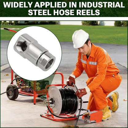 1 inch Swivel Hose Reel Fitting, Pack of 3 | Industrial and Home Use, Steel Hose Reel, With Grease Zerk, Replace 9SS16FP100XFP100-Ni-AL #5044