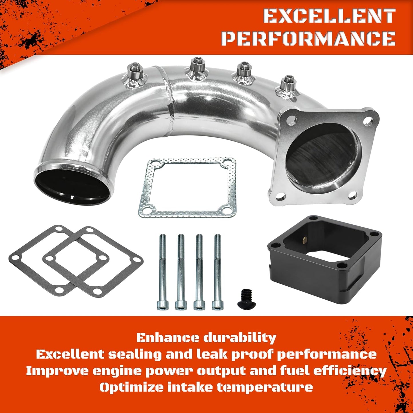 3" High Flow Intake Elbow Tube with Heater Spacer for Ram 2500 3500 1998-2002 5.9L Cummins Diesel (Silver)