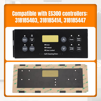Replacement 316220805 Control Board Overlay for Frigidaire Range Stove Oven, Touchpad Overlay Replaces 316220818 316220841 318214502