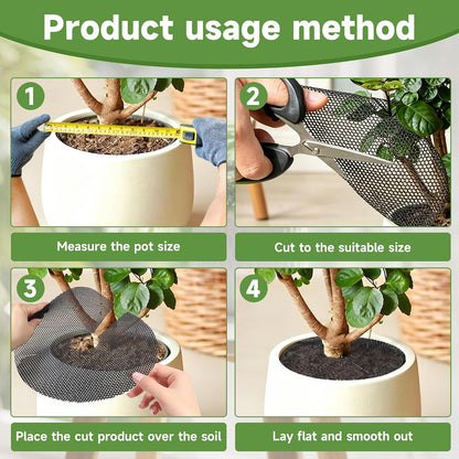 frtzal Plant Pot Grids - 11.8 Inch Cuttable Soil Cover Protector, Plant Covers from Animals Digging Stopper, Indoor Outdoor Plant Pot Cover(11.8IN-12PCS)