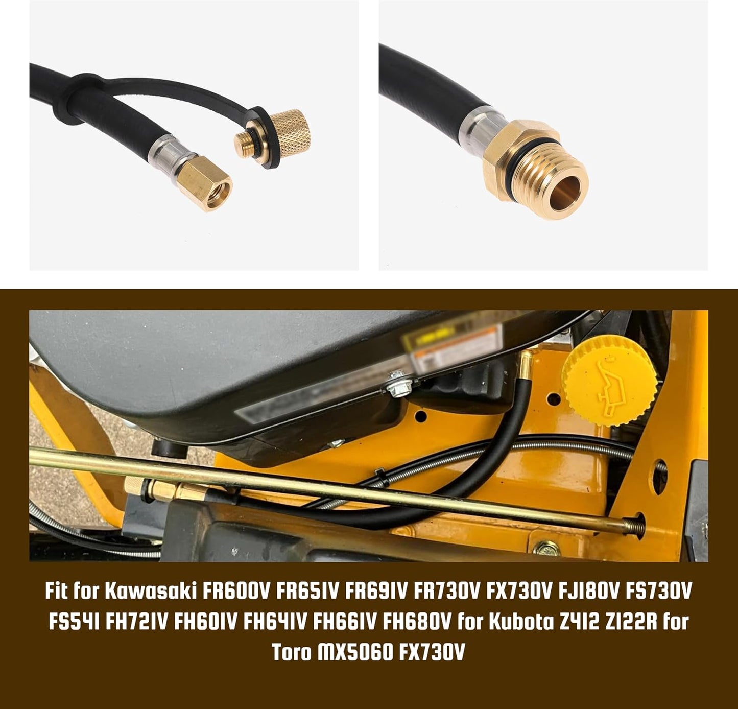 Flex Oil Drain Hose Replace 510440902 for Kawasaki FR600V FR651V FR691V FR730V FX730V FJ180V FS730V FS541 FH721V FH601V FH641V FH661V FH680V for Kubota Z412 Z122R for Toro MX5060 FX730V (Pack of 1)