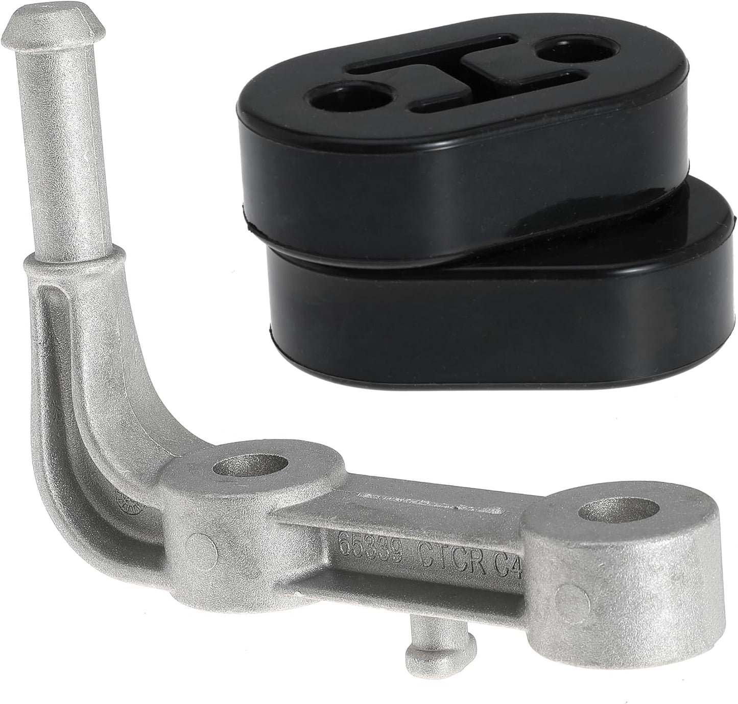 68275662AB Rear Left Exhaust Bracket Driver Side Muffler Support Assembly for Ram 1500 5.7 6.2 2019-2024 5.7L 6.2L with 2pcs Rubber Exhaust Hanger Insulator Support Bushing