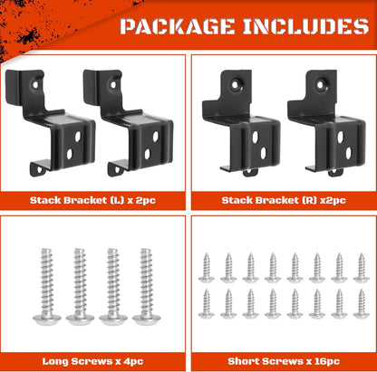 24 Inch Stacking Kit for GE GFA24KITL Washer Dryer Stack Bracket for 24" Front Load Laundry (Set of 2, Black)