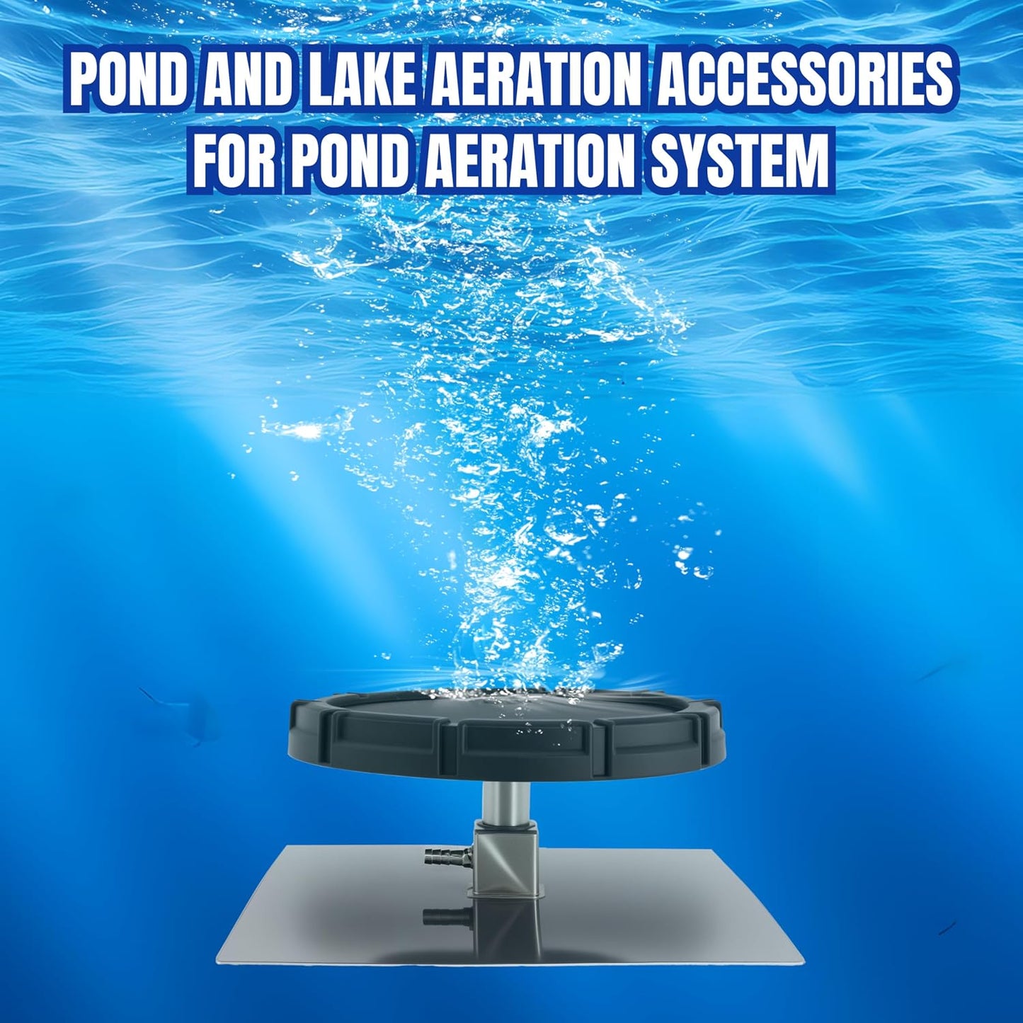Pond & Lake Aeration Accessories with Membrane Diffuser Stainless Steel Chassis for Pond Aeration System, 10 inch
