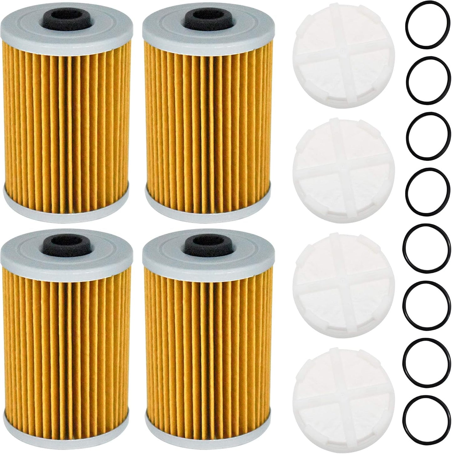 4Pcs Fuel Filter and Filtering Disk Set 35-8M0093688 866171A1 8M0093688 35-892665 for Marine for Mercruiser Engines with Gen III 3 Fuel Cooler