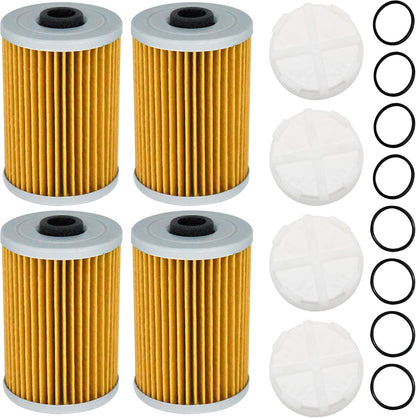 4Pcs Fuel Filter and Filtering Disk Set 35-8M0093688 866171A1 8M0093688 35-892665 for Marine for Mercruiser Engines with Gen III 3 Fuel Cooler