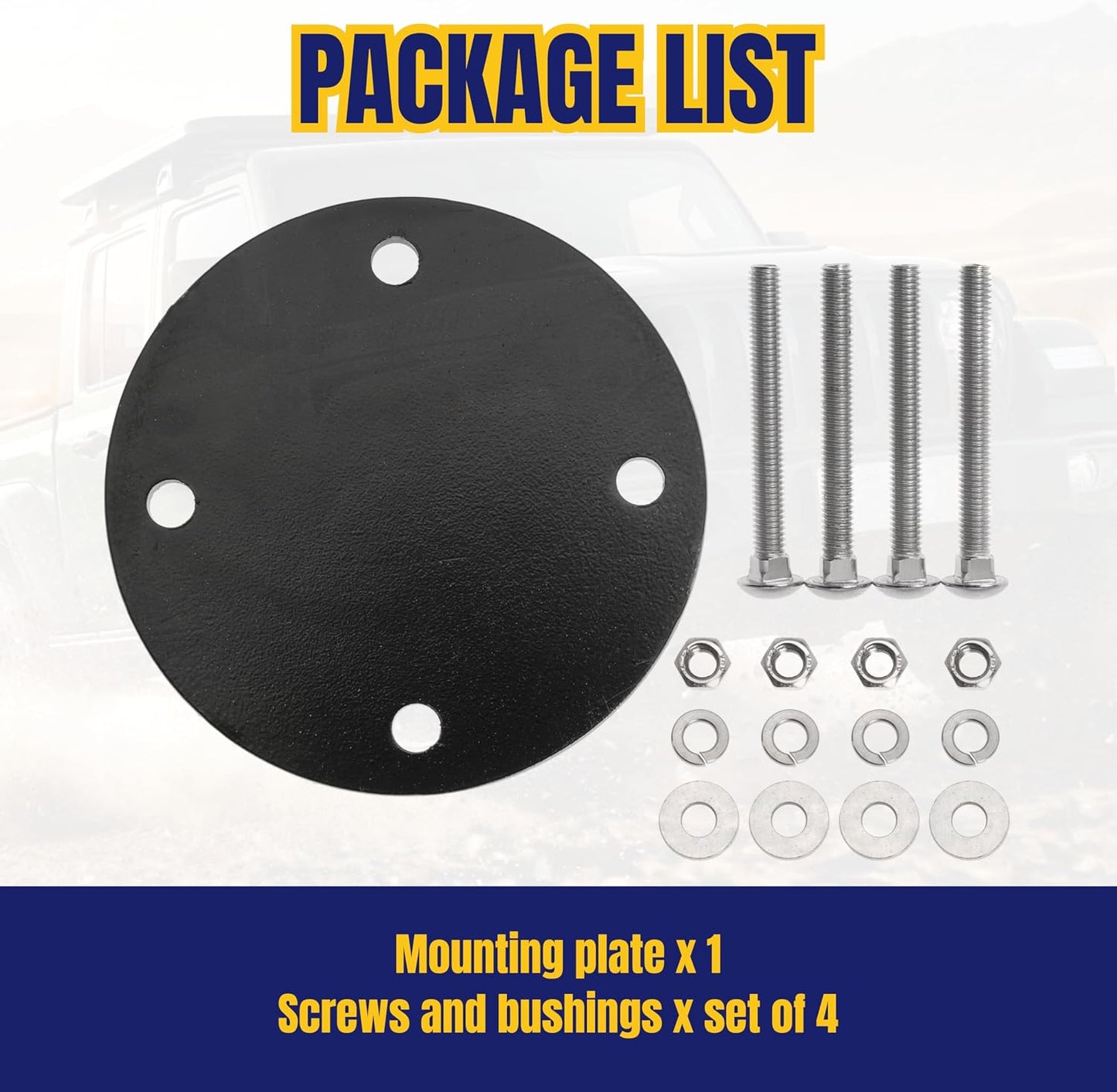 Mount Backing Plate for Rotopax Diesel Gas Can Mounting Plate Compatible with 1-1/2 Inch Off-Road Tube Roof Rack Ladder