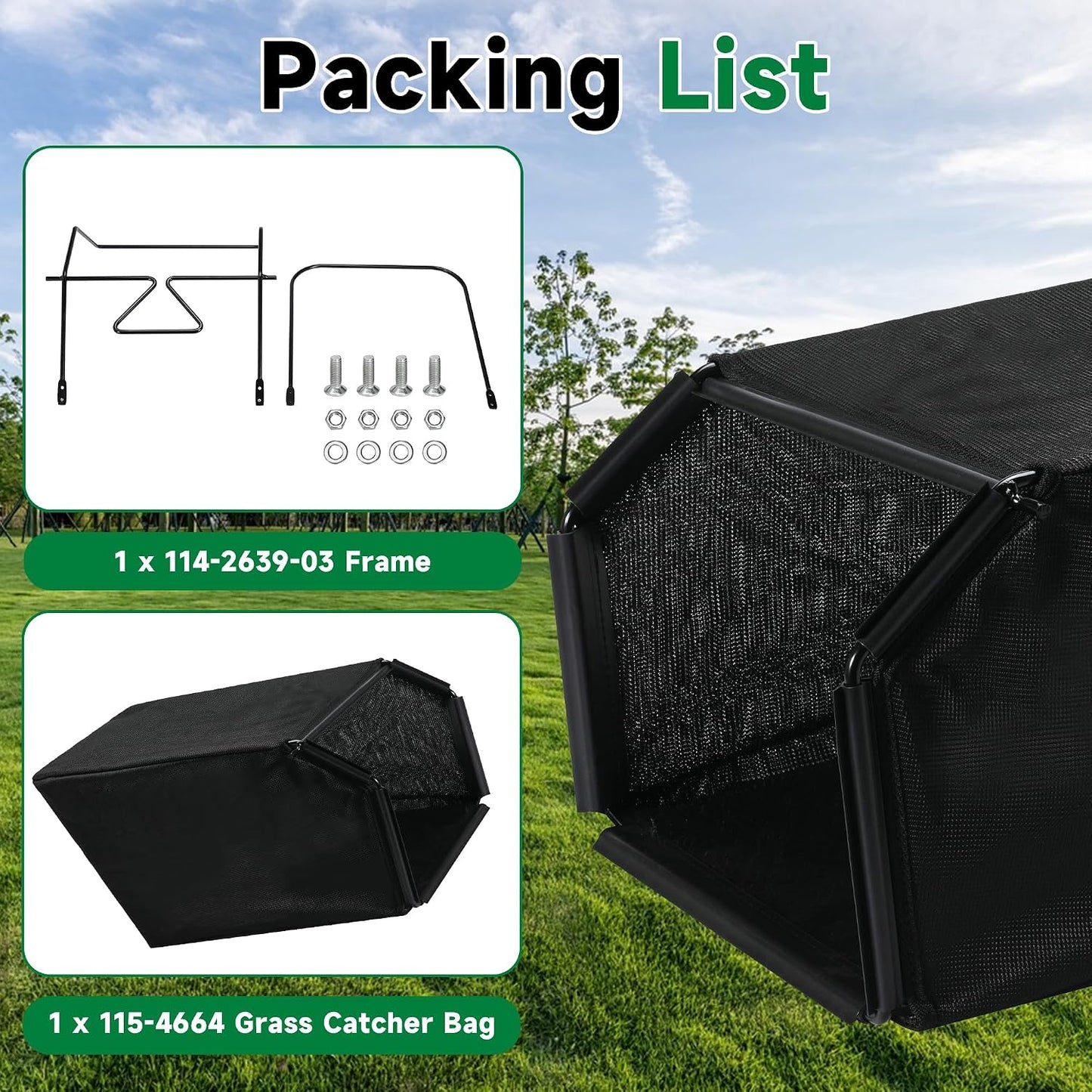 Lawn Mower Bag and Frame Set Grass Catcher Bag and Frame for to-ro 22" Recycler Lawn Mower Replace 132-4483-03 115-4664 114-2639-03