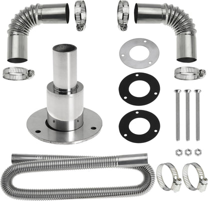 60cm 24mm Exhaust Pipe for Diesel Heater, 1 Inch ID Generator Exhaust Extension with Thru Hull Exhaust Skin and Tube Elbow Connector
