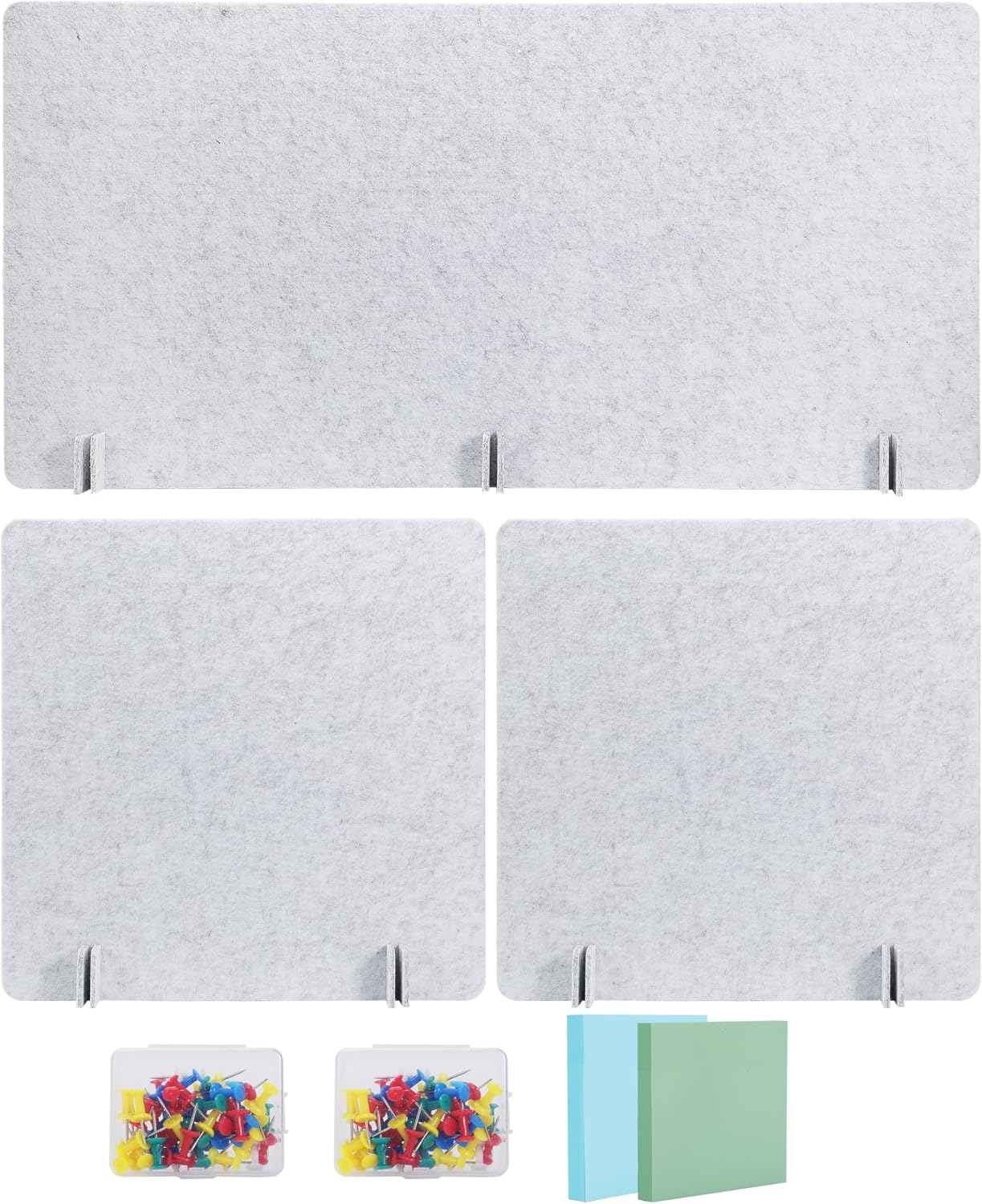 Desk Privacy Panel Acoustic Divider Panel Portable Desk Partition Desk Divider Noise Visual Isolate Table Divider for Student Study Office Library (Gray-6, 23.6" x 23.6")