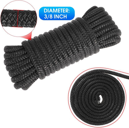 Boat Dock Lines 2 Pack 3/8" x 20FT Boat Lines Nylon Marine Rope for Boats Double-Braided Bumper Rope Boat Lines for Docking Boat Lines Dock Ties