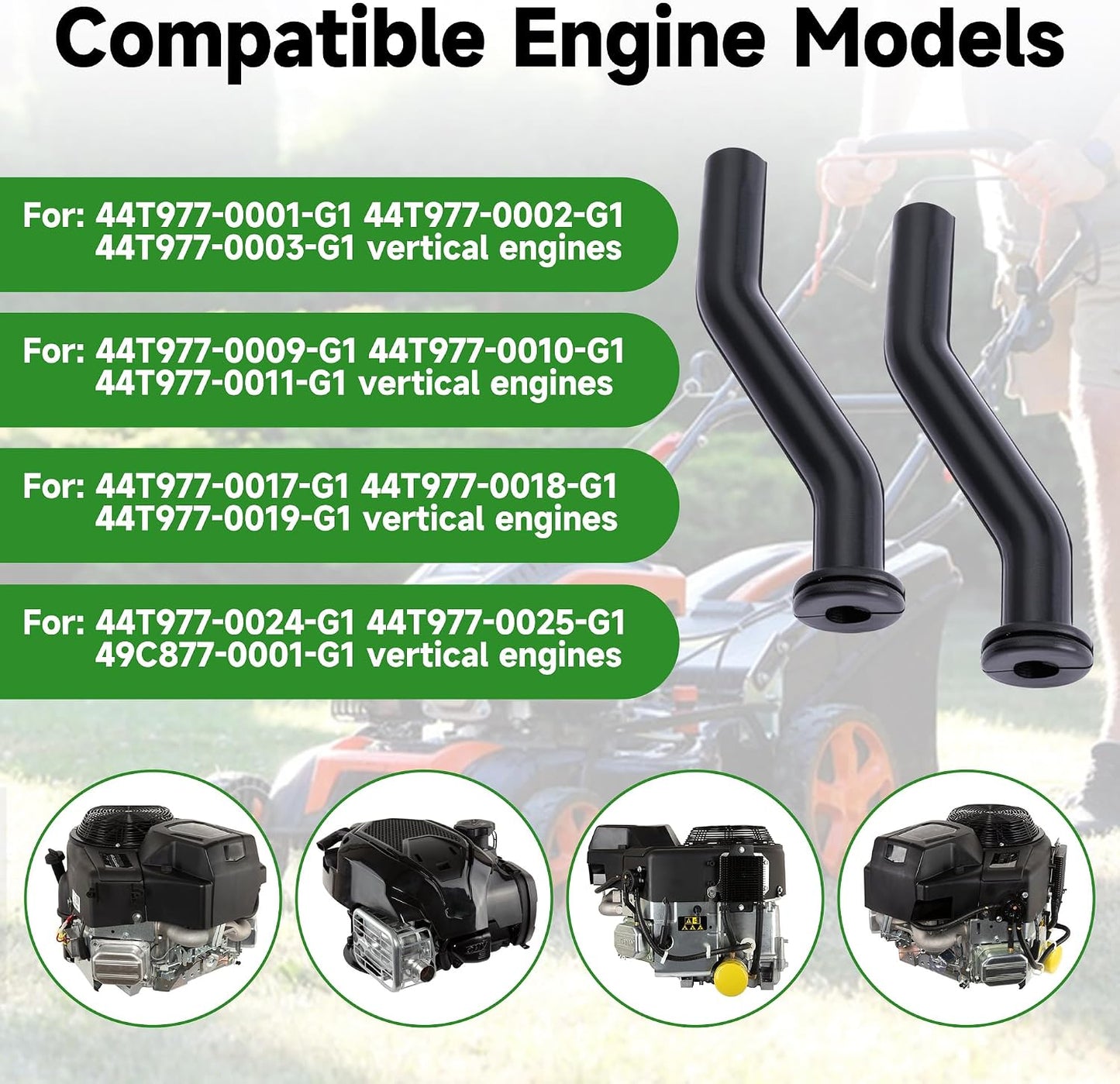 596163 Vacuum Hose for John Deere D125 D130 D140 D160 D170 Lawn Mower Tractor Replaces 593998 797408 6pcs