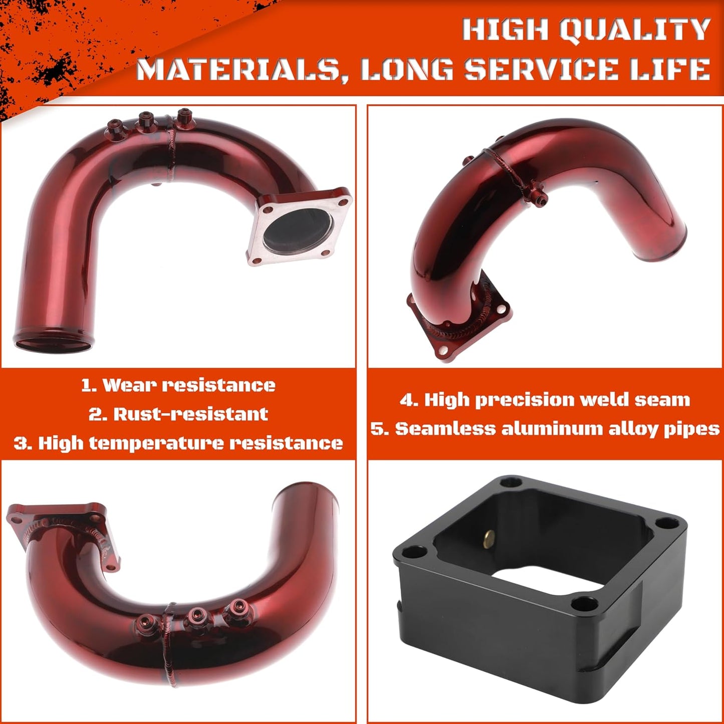 3" High Flow Intake Elbow Tube with Heater Spacer for Dodge Ram 2500 3500 2003-2007 5.9L Cummins Diesel