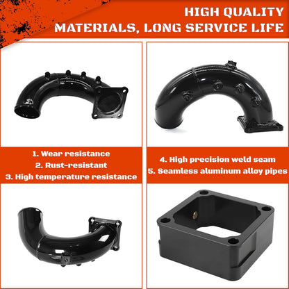 3" High Flow Intake Elbow Tube with Heater Spacer for Ram 2500 3500 1998-2002 5.9L Cummins Diesel (98-02)