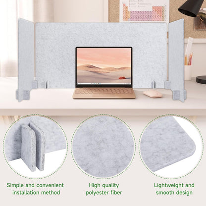 Desk Privacy Panel 2PCS 23.6" x 23.6" and 1PCS 47.2" x 23.6" Acoustic Panel Portable Desk Partition Desk Divider Noise Visual Isolate Table Divider for Student Study Reception Area Office Library