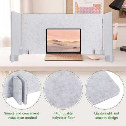 4 Pack Desk Privacy 23.6" x 23.6" Acoustic Divider Panel Portable Desk Partition Desk Divider Noise Visual Isolate Table Divider for Student Study Reception Area Office Library