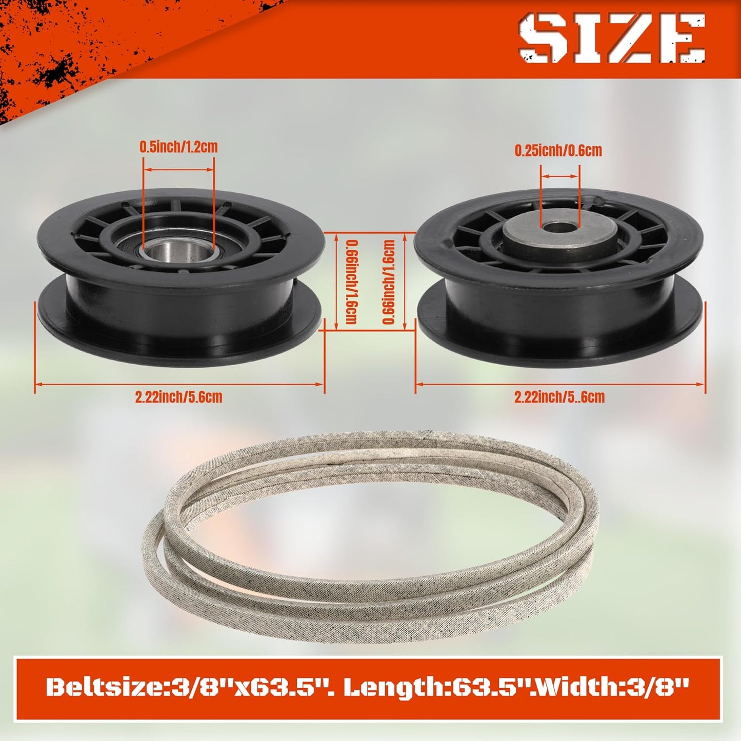 Idler Pulley Belt Repair Kit Fits LC221A LC221AH 22" AWD Walk-Behind Mowers Replaces 587973001 587969201 580364609(White Belt)