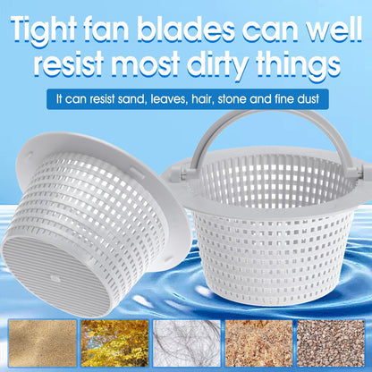 6" Above Ground Pool Skimmer Basket Thru-Wall Strainer Basket Filter Basket with Handle to Clean Leaves and Debris (1)