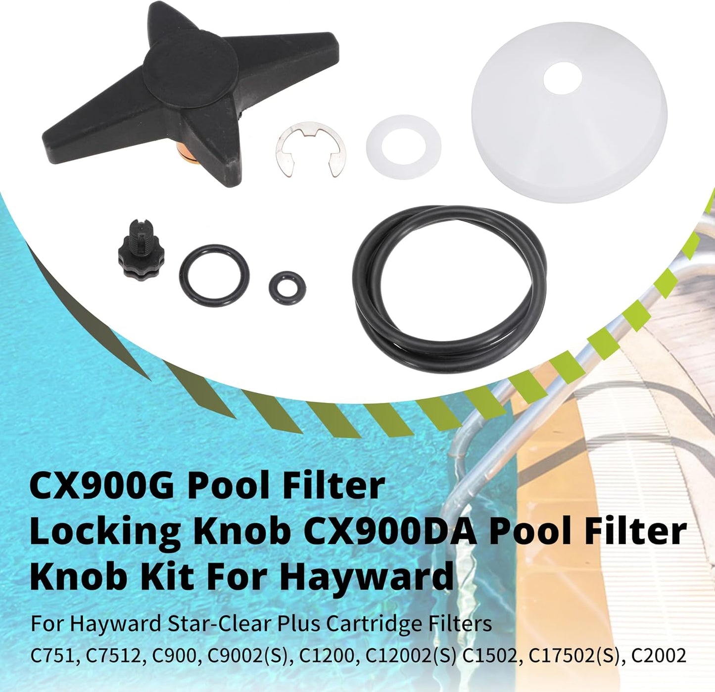 CX900G Pool Filter Locking Knob CX900DA Pool Filter Knob Kit for Hayward Star-Clear Plus Cartridge C751 C7512 C900 C9002(S) C1200 C12002(S) C1502 C17502(S) C2002 Filters