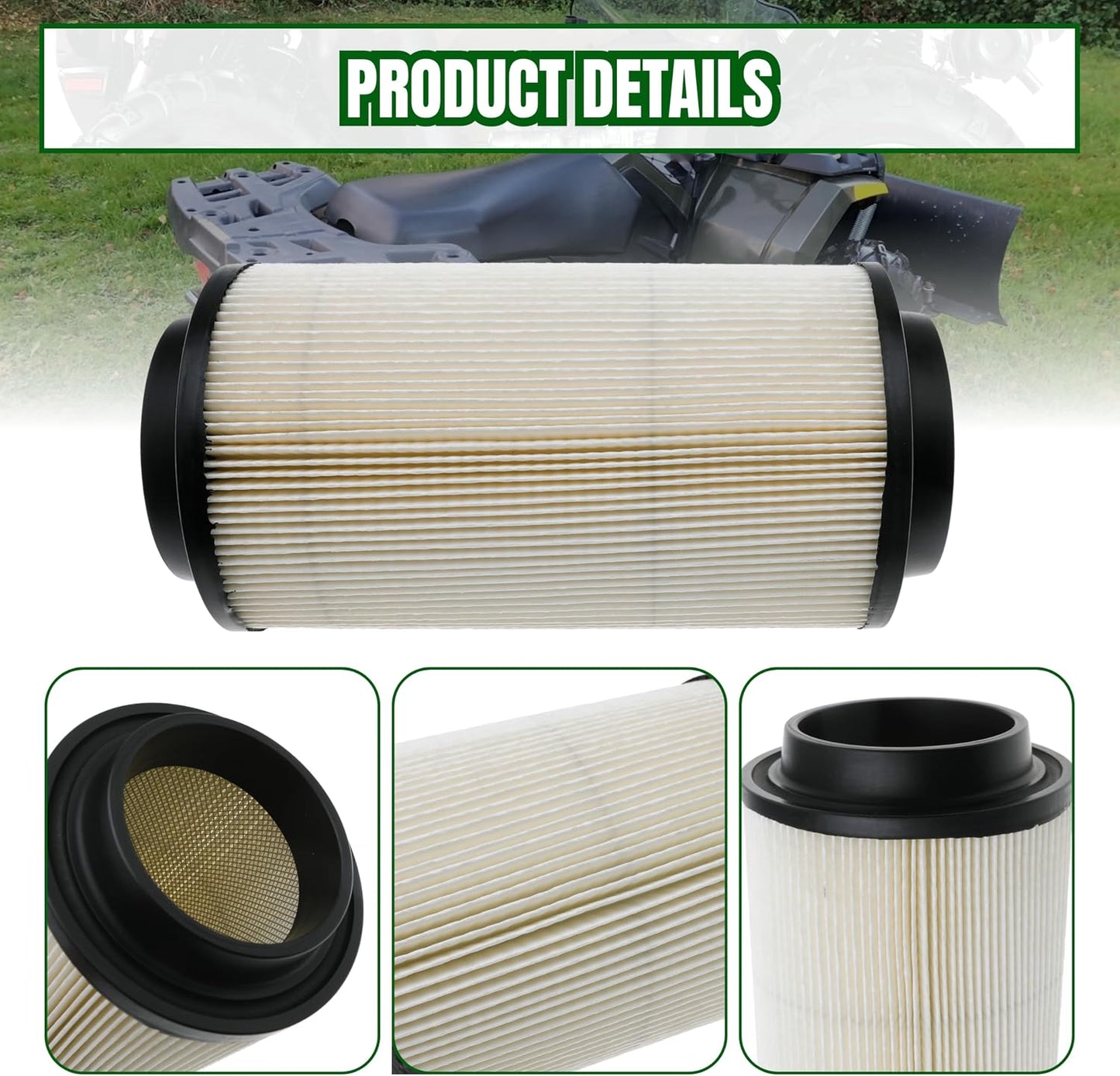 7080595 Air Filter 5811633 Air Preclean Sleeve 2530009 Fuel Filter with Clamp for Polaris Scrambler Magnum 325 500 Sportsman 335 400 500 550 570 700 850 (Set of 3)