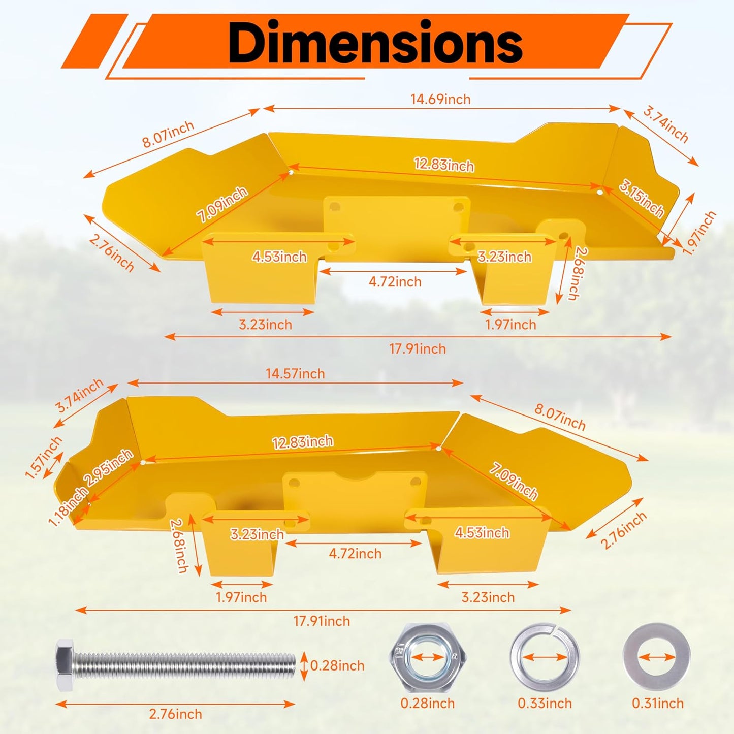 Replacement 19A70062100 Steel Fender Kit for Cub Cadet RZTL Ultima Series ZT1 ZT2 ZT3 Zero-Turn Mowers