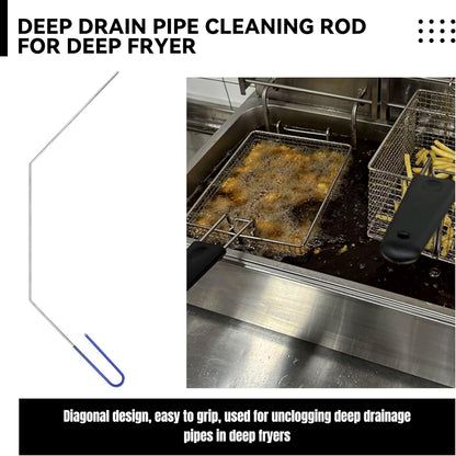 4 Pcs Fryer Cleaning Tools, L Shaped Stainless Steel Bristles Fryer Deep Cleaning Brush, Deep Fryer Crumb Scoop, Fryer Deep Cleanout Rod, Long Handle Fryer Basket Brush for Restaurant Air Fryer