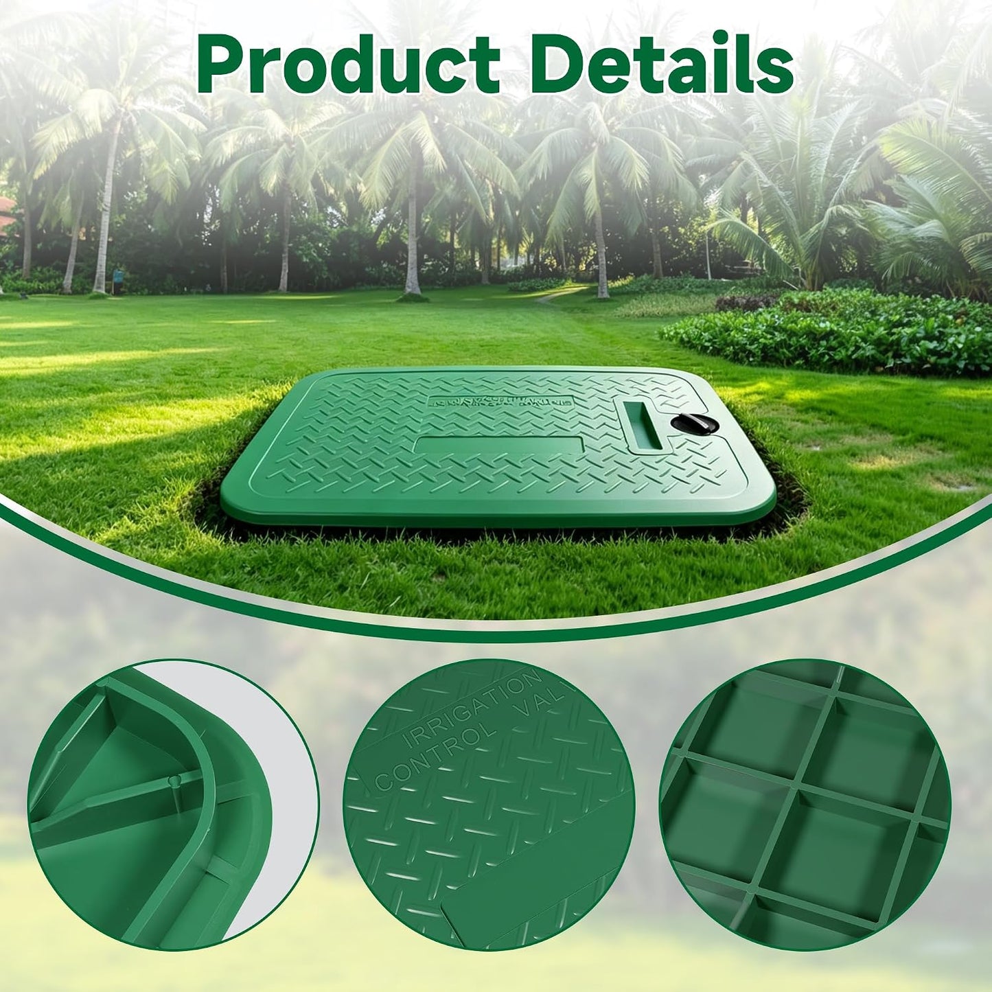 12 x 17 Inch Irrigation Valve Box Cover, Rectangular Sprinkler Valve Lids with Plug,Replacement for Irrigation Valve Box, Sprinkler Valve Box, Irrigation & Sprinkler Box (2)